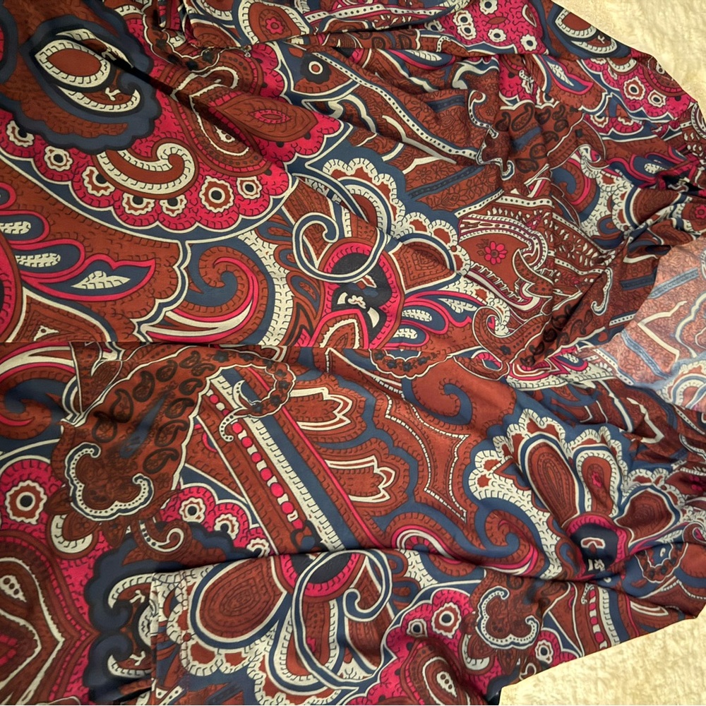 Charter Club Paisley Button-Down Shirt in Rust, Navy & Pink